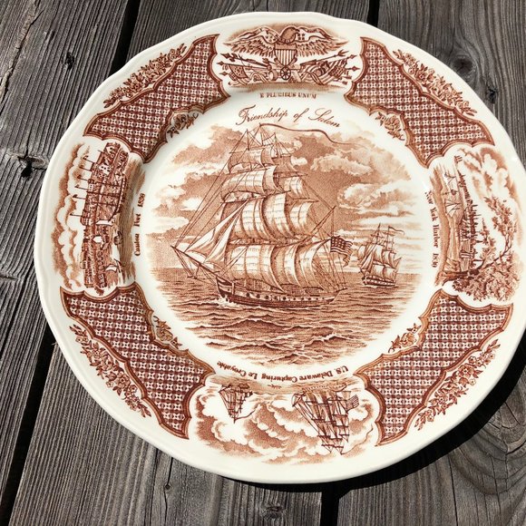 2 Alfred Meakin Staffordshire England Fair Winds 10" Dinner Plates Ship England - Picture 9 of 10